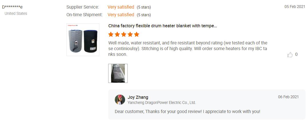 drum heater feedback from DragonPower customer 4