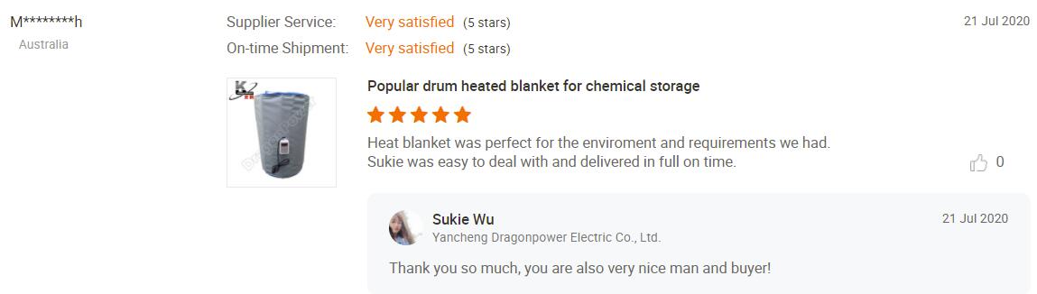 drum heater feedback from DragonPower customer 9